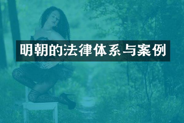 明朝的法律体系与案例