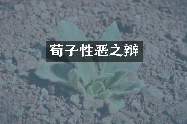 荀子性恶之辩