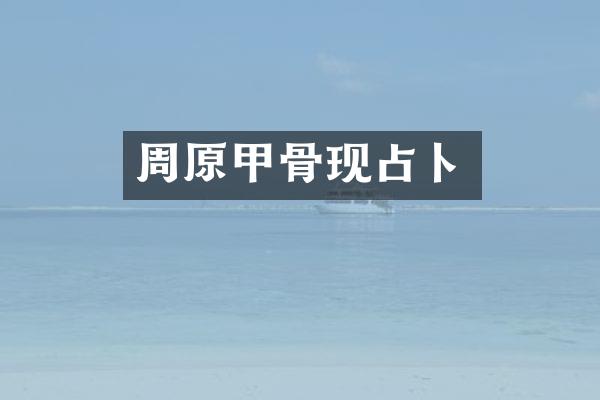 周原甲骨现占卜