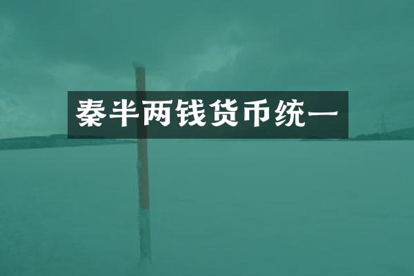 秦半两钱货币统一