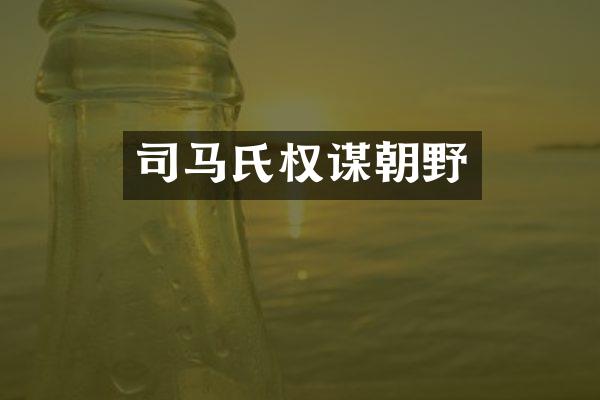 司马氏权谋朝野