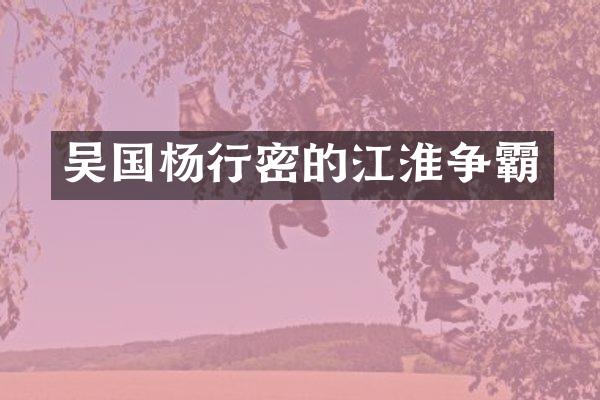 吴国杨行密的江淮争霸