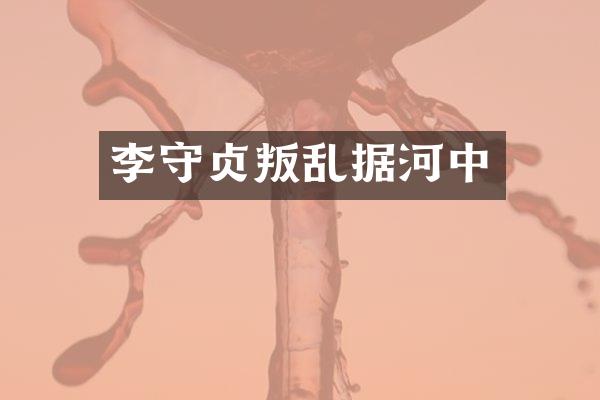 李守贞叛乱据河中