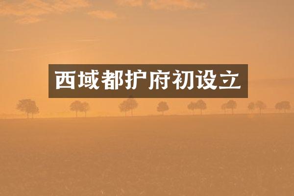 西域都护府初设立