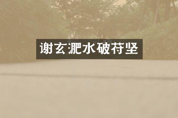 谢玄淝水破苻坚