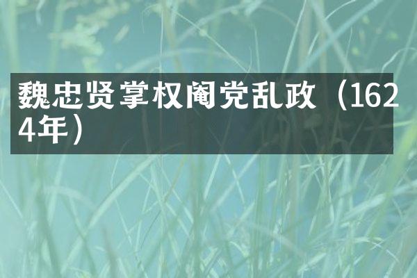 魏忠贤掌权阉党乱政（1624年）
