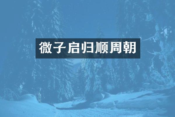 微子启归顺周朝