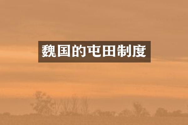 魏国的屯田制度