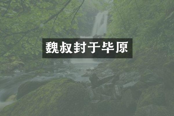 魏叔封于毕原