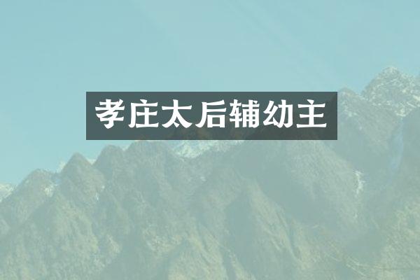 孝庄太后辅幼主