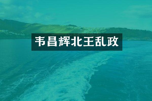 韦昌辉北王乱政