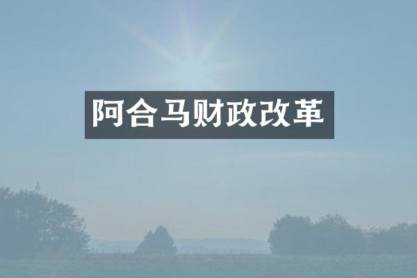 阿合马财政改革