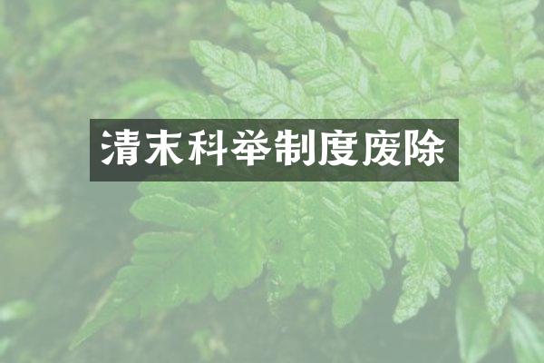 清末科举制度废除