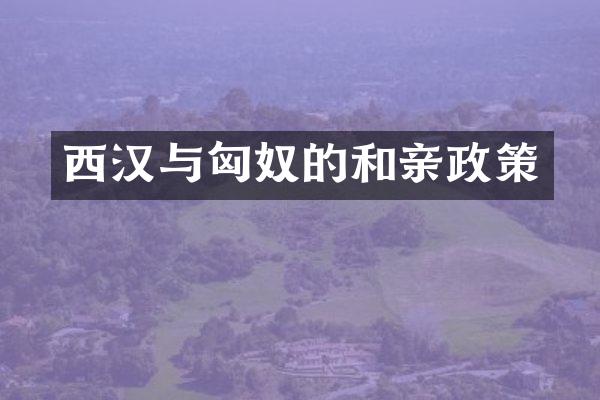西汉与匈奴的和亲政策