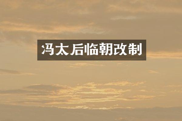 冯太后临朝改制