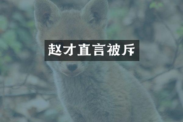 赵才直言被斥