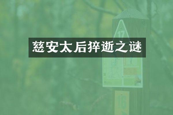 慈安太后猝逝之谜