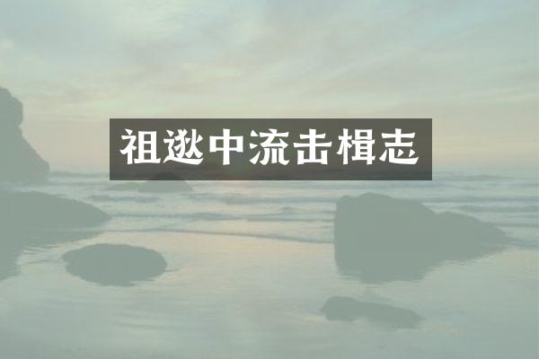 祖逖中流击楫志
