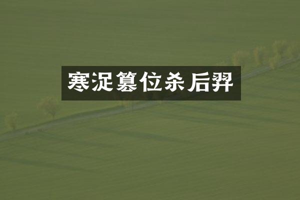 寒浞篡位杀后羿