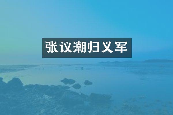 张议潮归义军
