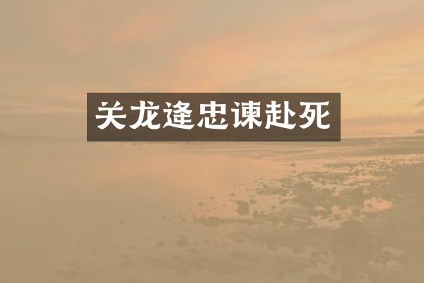 关龙逄忠谏赴死