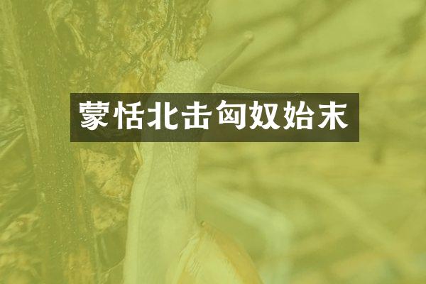 蒙恬北击匈奴始末