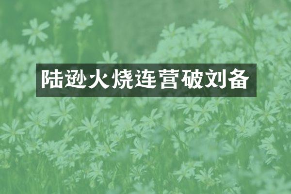 陆逊火烧连营破刘备