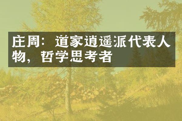 庄周：道家逍遥派代表人物，哲学思考者