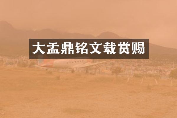 大盂鼎铭文载赏赐