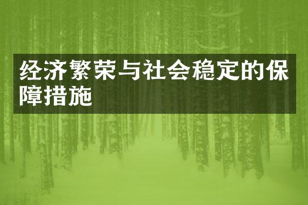 经济繁荣与社会稳定的保障措施