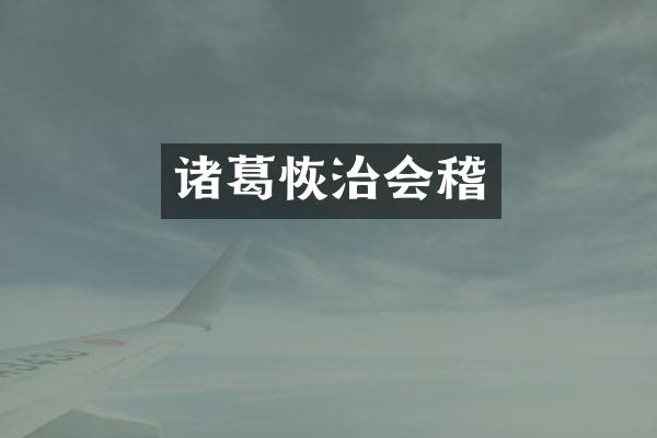 诸葛恢治会稽