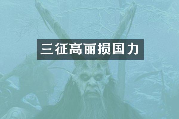 三征高丽损国力