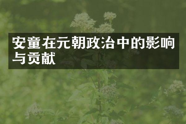 安童在元朝政治中的影响与贡献