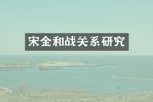 宋金和战关系研究