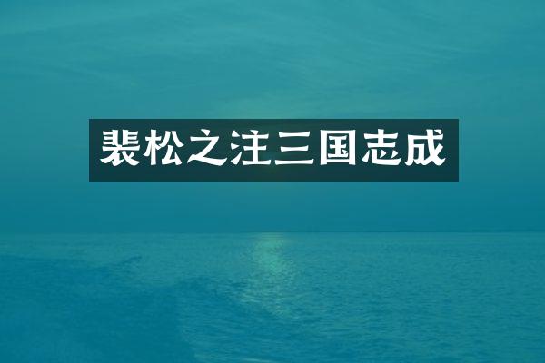 裴松之注三国志成