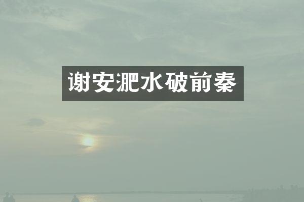 谢安淝水破前秦