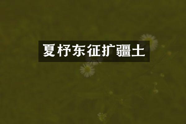 夏杼东征扩疆土