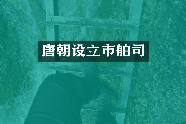 唐朝设立市舶司