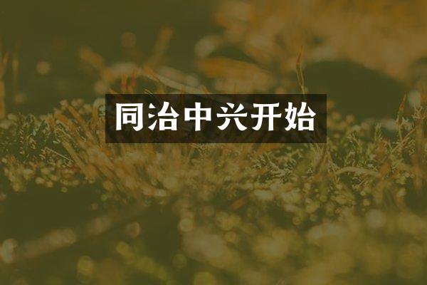 同治中兴开始