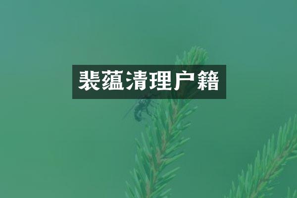 裴蕴清理户籍