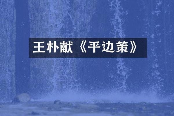 王朴献《平边策》
