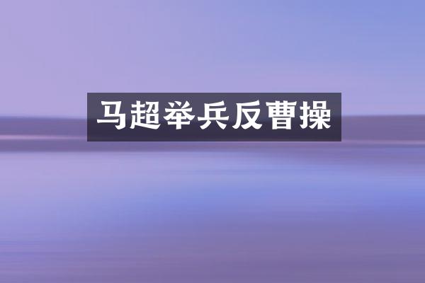 马超举兵反曹操