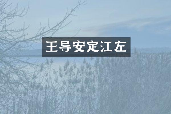 王导安定江左