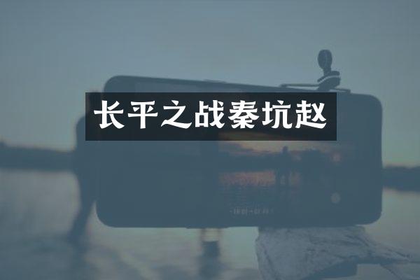 长平之战秦坑赵
