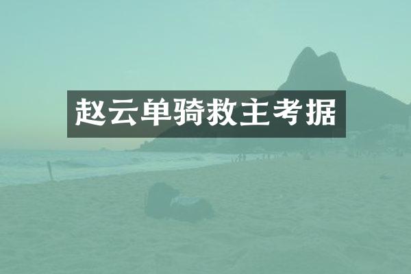 赵云单骑救主考据