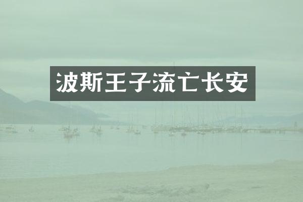 波斯王子流亡长安