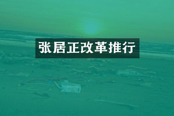 张居正改革推行