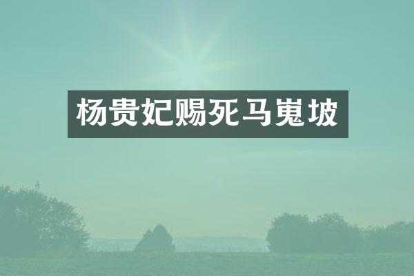 杨贵妃赐死马嵬坡
