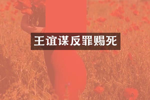 王谊谋反罪赐死