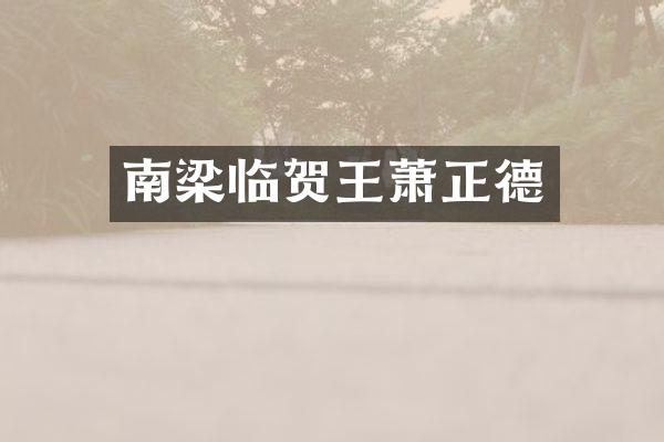 南梁临贺王萧正德